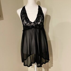 Elegant Black Lace Babydoll Lingerie